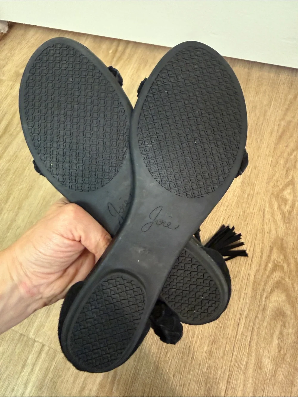 Never Worn Joie Black Braided Ankle-Strap Sandals size 7